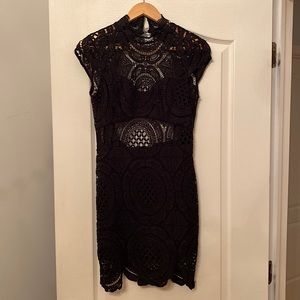 Black mini lace dress from bebe! Size 4
